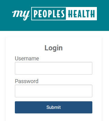 MyPeopleshealth login screen