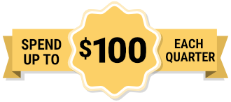 Spend up to $100 each quarter banner image