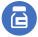 Blue circle with a medicine bottle denoting Peoples Health's Part D benefit