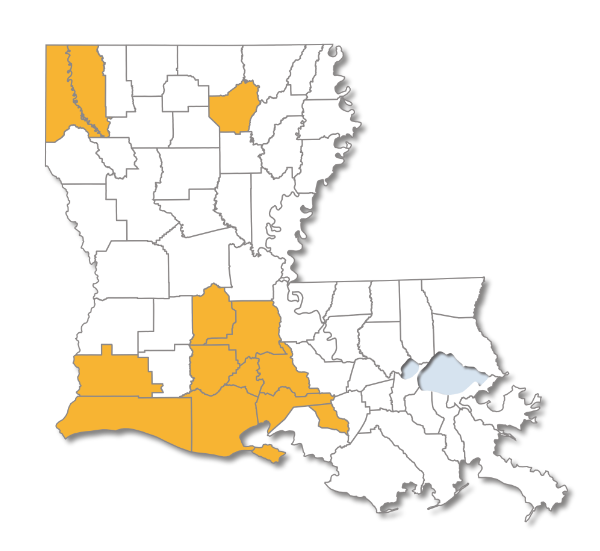 State map of Peoples Health Choice Gold Parishes