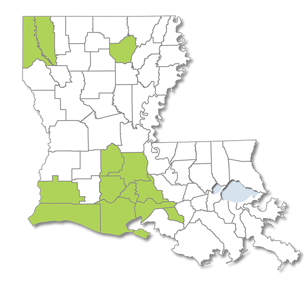 State map of Peoples Health Choice Gold Parishes