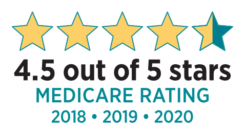 4.5 out of 5 Stars, Louisiana's highest-rated Medicare Advantage Health Plan for 2019 image