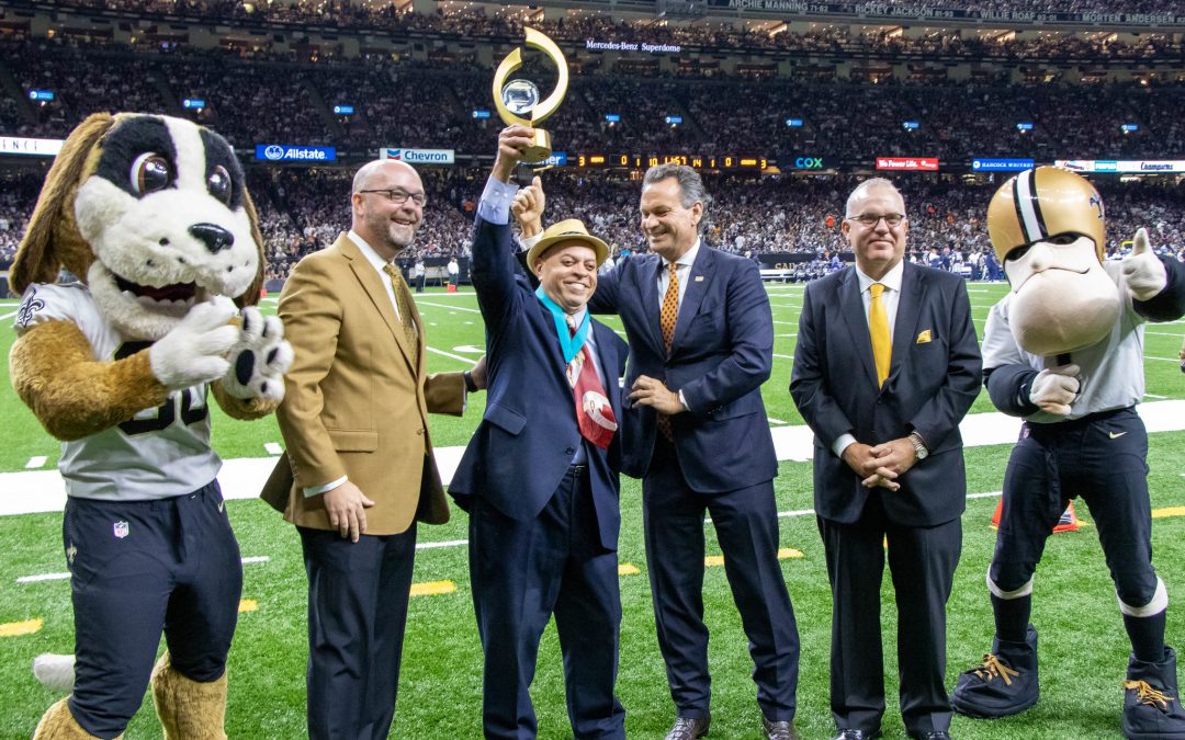 Peoples Health Honors Champion Deacon John Moore at Saints Home Game
