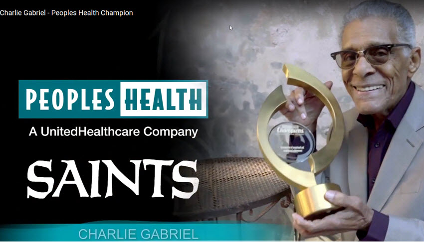 Peoples Health Honors Champion Charlie Gabriel at Saints Home Game
