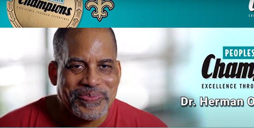 Peoples Health Honors Champion Dr. Herman Kelly at Saints Home Game