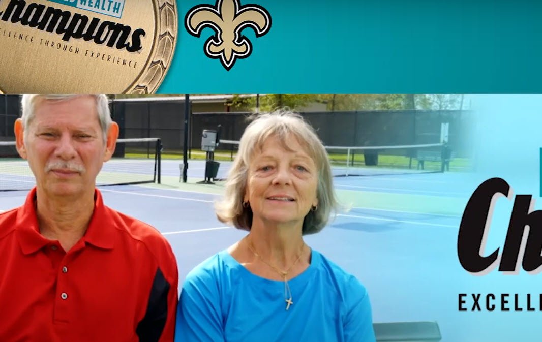 Peoples Health Honors Champions Martine and Nathan Naquin at Saints Home Game