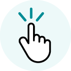 Icon of a finger pointing to denote self-service