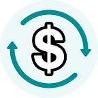 Dollar sign showing dollars processed