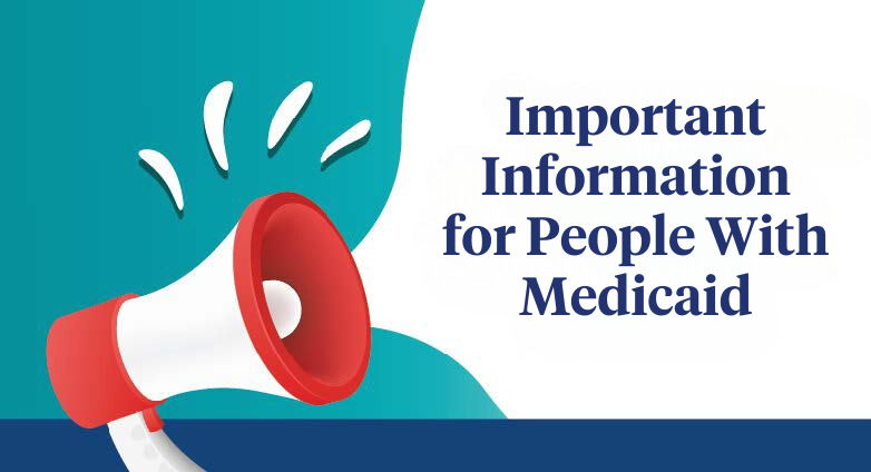 Important Information for People With Medicare header with a megaphone over a chat bubble
